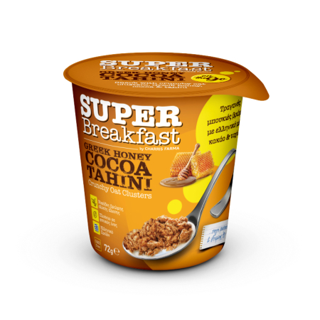 SUPER BREAKFAST CUP ΒΡΩΜΗΣ ΜΕ ΚΑΚΑΟ ΜΕΛΙ ΚΑΙ ΤΑΧΙΝΙ 72gr