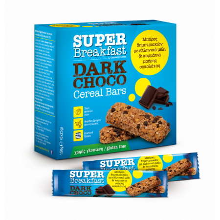 SUPER BREAKFAST ΜΠΑΡΕΣ ΒΡΩΜΗΣ ΜΕ ΜΑΥΡΗ ΣΟΚΟΛΑΤΑ (6x25gr)